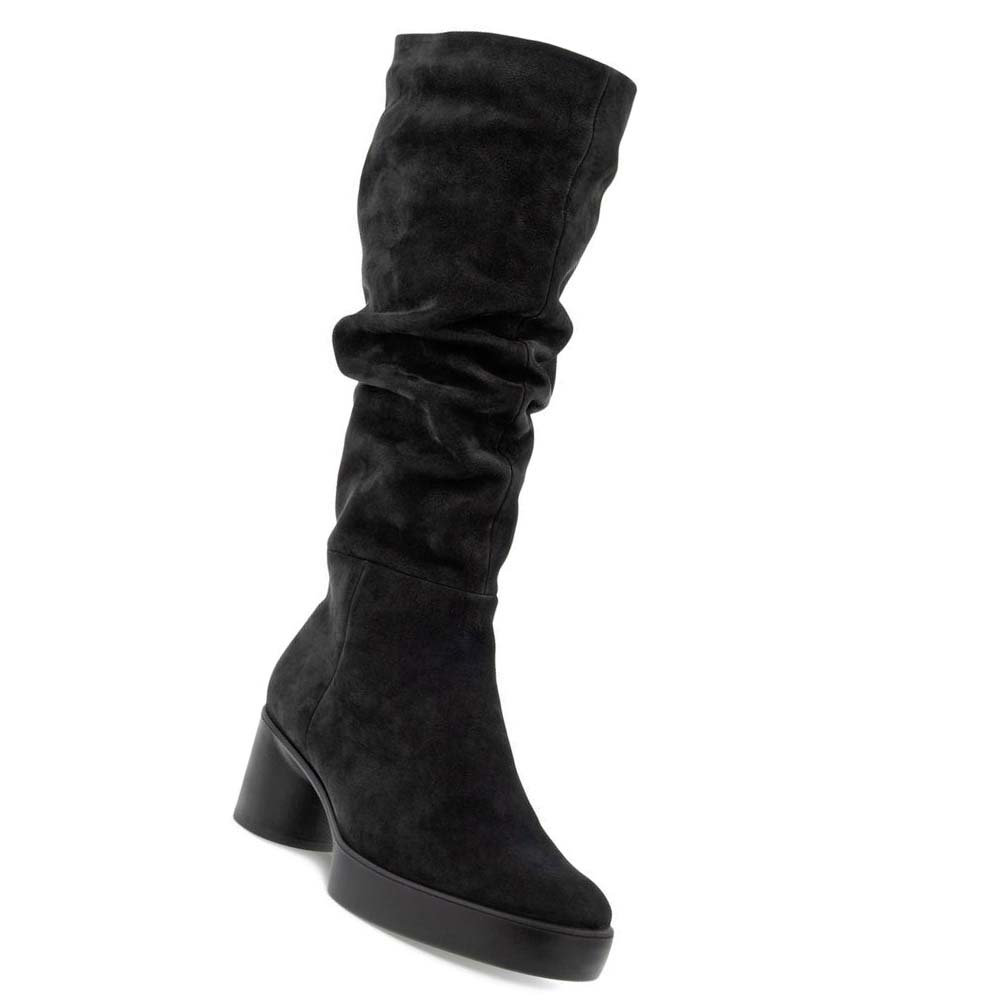 Women's Ecco Shape Sculpted Motion 35 Slouch Boots Black | USA 34TCE